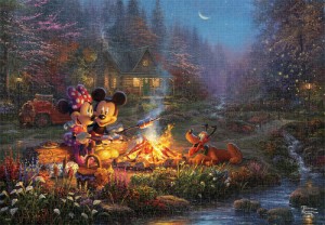 テンヨー トーマス・キンケード キャンバススタイル Mickey and Minnie Sweetheart Campfire 1000ピース【D-1000-079】ジグソーパズル  