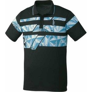 ゴーセン ユニセックス ゲームシャツ（ブラック・サイズ：S） GOSEN テニス・バドミントン用シャツ GOS-T1902-39-S返品種別A