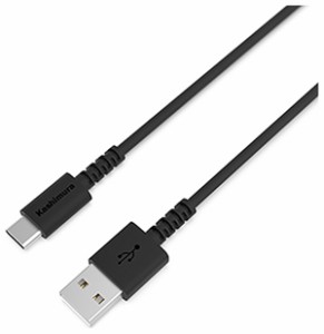 カシムラ AJ-627 Type-C USB充電＆同期ケーブル 2m（ブラック）[AJ627] 返品種別A