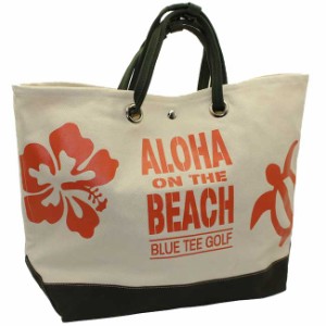 ブルーティーゴルフ アロハオンザビーチ 大型トートバッグ(グリーンオレンジ) BLUE TEE GOLF ALOHA ON THE BEACH TT003-GROR返品種別A