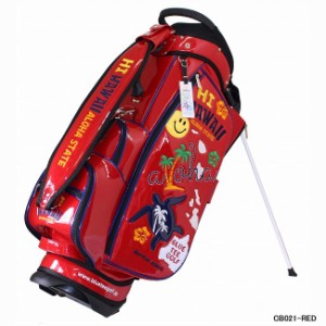 ブルーティーゴルフ HI-Hawaii スタンドキャディバッグ（レッド・9型・46インチクラブ対応） BLUE TEE GOLF　CB-021 CB021-RD返品種別A