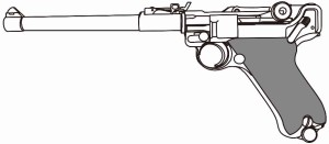 マルシン工業 LUGER P-08 8インチ ランゲラウフ ブラックABSグリップモデルガン  返品種別B