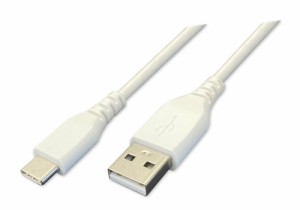 トップランド CHCS10-WT USB Type-C ソフト強靭ケーブル 1m（ホワイト）TOPLAND[CHCS10WT] 返品種別A