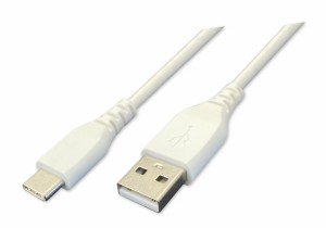 トップランド CHCS20-WT USB Type-C ソフト強靭ケーブル 2m（ホワイト）TOPLAND[CHCS20WT] 返品種別A