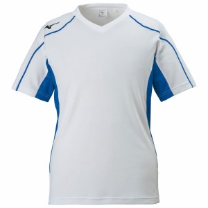 ミズノ フィールドシャツ　ジュニア(ホワイト×サーフブルー・サイズ：140) MIZUNO　サッカー/フットボール P2MA812072140返品種別A
