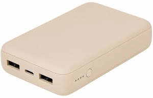 オウルテック OWL-LPB10012-RSB コンパクトモバイルバッテリー 10000mAh Type-Cケーブル付属 USB-C入出力×1ポート＋USB-A出力×2ポート