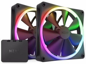 NZXT RF-R14DF-B1 NZXT PCケースファン 140mm x2個パック RGB ブラック[RFR14DFB1] 返品種別B