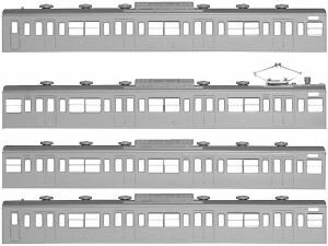 グリーンマックス 【再生産】(N) 18501 国鉄(JR)103系(低運・非ユニット窓・冷改車) 基本4両編成ボディキットA  返品種別B