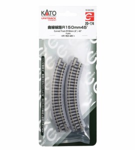 カトー (N) 20-174 ユニトラックコンパクト 曲線線路R150mm 45°(4本入) カトー 20-174返品種別B