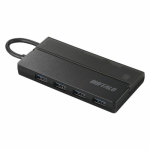 バッファロー BSH4U130C1BK ケーブル収納付きUSBハブ USB Type-C変換 4ポート[BSH4U130C1BK] 返品種別A