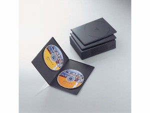 エレコム CCD-DVDS06BK スリムDVDトールケース（2枚収納・ブラック・10枚）[CCDDVDS06BK] 返品種別A