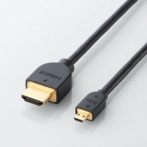 エレコム CAC-HD14EU15BK PC向けイーサネット対応HIGH SPEED HDMI-Microケーブル 1.5m（HDMI［タイプA・19ピン］ - HDMIマイクロ［タイプ