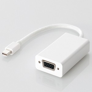 エレコム AD-MDPVGAWH Mini DisplayPort − VGA変換アダプタ 0.15m（Mini DisplayPort［オス］ - D-Sub15ピン・ミニ［メス］）[ADMDPVGAW