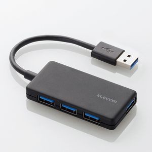 エレコム U3H-A416BBK 4ポートUSB3.0ハブ コンパクトタイプ（ブラック）[U3HA416BBK] 返品種別A