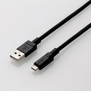 エレコム MPA-AMBS2U20BK 2A対応通信/充電用高耐久microUSBケーブル 2.0m（ブラック）[MPAAMBS2U20BK] 返品種別A