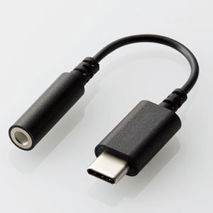 エレコム イヤホン・ヘッドホン用　USB Type-C変換ケーブル（ブラック）【USB Type-C⇔φ3.5mm】 EHP-C35DS01BK返品種別A