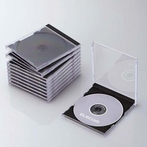エレコム CCD-JSCN10BK Blu-ray/DVD/CDケース 10枚セット（標準/PS/1枚収納・ブラック）[CCDJSCN10BK] 返品種別A