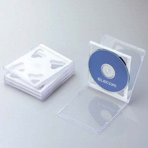 エレコム CCD-JSCNW5WH Blu-ray/DVD/CDケース　5枚セット（標準/PS/2枚収納・ホワイト）[CCDJSCNW5WH] 返品種別A