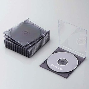 エレコム CCD-JSCS10CBK Blu-ray/DVD/CDケース 10枚セット（スリム/PS/1枚収納・クリアブラック）[CCDJSCS10CBK] 返品種別A