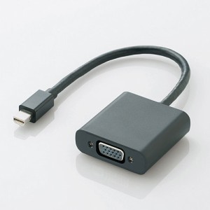 エレコム Mini DisplayPort-VGA変換アダプタ 0.15m（ブラック） MiniDisplayPortオス - D-Sub15ピンメス AD-MDPVGABK返品種別A