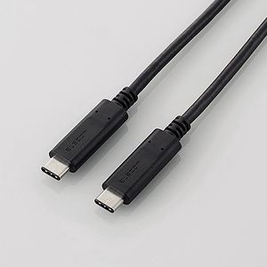 エレコム U2C-CC5P05NBK USB Type C ケーブル USB-C to USB-C 0.5m 充電/データ転送用 PD 100W 5A USB2.0 Chromebook 対応認定取得（ブラ