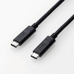 エレコム USB3-CCP05NBK USB Type C ケーブル USB-C to USB-C 0.5m 充電/データ転送用 PD 60W 3A USB3.1 Chromebook 対応認定取得（ブラ