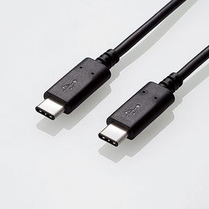 エレコム USB3-CC5P05NBK USB Type C ケーブル USB-C to USB-C 0.5m 充電/データ転送用 PD 100W 5A USB3.1 Chromebook 対応認定取得（ブ