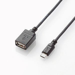 エレコム TB-MAEMCBN050BK USB A-microB 変換アダプタ 0.5m（ブラック）[TBMAEMCBN050BK] 返品種別A