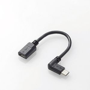 エレコム TB-MBFMBL01BK micro-USB L字変換ケーブル 左側接続タイプ 0.1m[TBMBFMBL01BK] 返品種別A