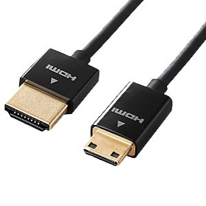 エレコム DH-HD14SSM15BK スリムHDMIケーブル(1.5m)【HDMI⇔Mini-HDMI】ELECOM[DHHD14SSM15BK] 返品種別A