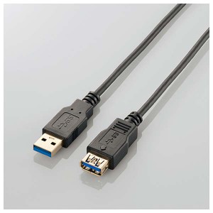 エレコム USB3-EX10BK 極細USB3.0延長ケーブル(Aオス-Aメス) 1.0m（ブラック）[USB3EX10BK] 返品種別A