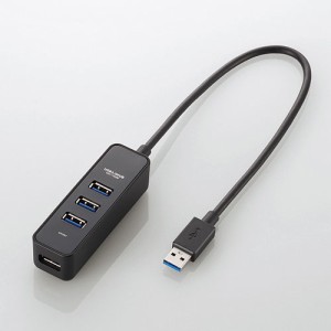 エレコム U3H-T405BBK 4ポート USB3.0ハブ（ブラック）[U3HT405BBK] 返品種別A