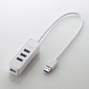 エレコム U3H-T405BWH 4ポート USB3.0ハブ（ホワイト）[U3HT405BWH] 返品種別A