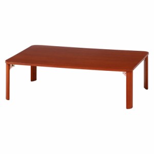 不二貿易 折脚ローテーブル(幅105×奥行75×高さ32cm・ブラウン) KSM-10575BR センターテーブル 折りたたみテーブル 12843返品種別A