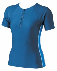 フットマーク 101536-10-L 女子　スクール水着　半袖セパレーツ上（ブルー・サイズ：L）FOOTMARK[10153610L] 返品種別B