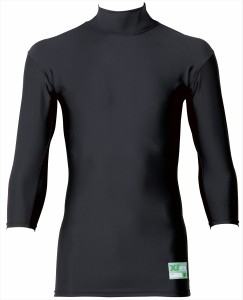 ザナックス パワーアンダーシャツ ジュニア用七分袖ハイネック（ブラック・サイズ：160） BUS-621J 90 160返品種別A