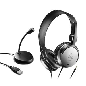 オーディオテクニカ ホームオフィスパック USBマイクロホン＋ヘッドホン audio-technica　HOME OFFICE PACK AT9933USB-PACK返品種別A