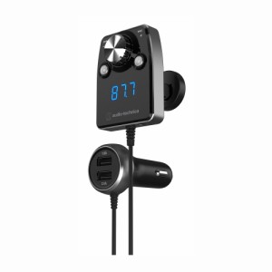 オーディオテクニカ Bluetooth搭載 FMトランスミッター 3.4A（2.4A/1.0A）/2ポート（シルバー） audio-technica AT-FMR5BT-SV返品種別A