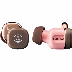 オーディオテクニカ ATH-SQ1TW2-PBW 完全ワイヤレス Bluetoothイヤホン(ピンク)audio-technica[ATHSQ1TW2PBW] 返品種別A