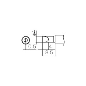 白光 T12-D4 こて先　4D型FM2027・FM2028 用交換コテ先（T12シリーズ）[T12D4] 返品種別B