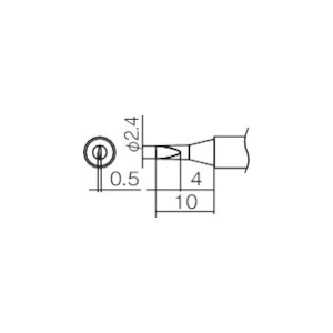 白光 T12-D24 こて先　2.4D型FM2027・FM2028 用交換コテ先（T12シリーズ）[T12D24] 返品種別B