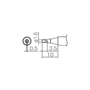 白光 T12-D16 こて先　1.6D型FM2027・FM2028 用交換コテ先（T12シリーズ）[T12D16] 返品種別B