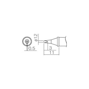 白光 T12-WD12 こて先　1.2WD型FM2027・FM2028 用交換コテ先（T12シリーズ）[T12WD12] 返品種別B