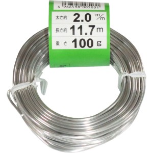 ハナカツ WH2.0mm100g(60) 盆栽用アルミ線 白 φ60巻 ワイヤー径2.0mm 100g花勝 石　剣山[WH20MM100G60] 返品種別B