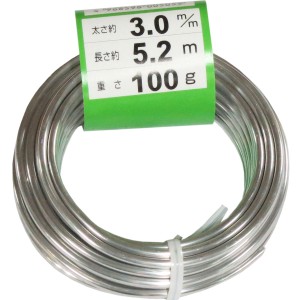 ハナカツ WH3.0mm100g(60) 盆栽用アルミ線 白 φ60巻 ワイヤー径3.0mm 100g花勝 石　剣山[WH30MM100G60] 返品種別B