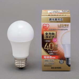 アイリスオーヤマ LDA5L-G/W/D-4V1 LED電球 一般電球形 485lm（電球色相当）IRIS OHYAMA[LDA5LGWD4V1] 返品種別A