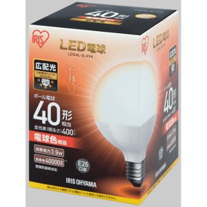 アイリスオーヤマ LDG4L-G-4V4 LED電球 ボール電球形 400lm（電球色相当）IRIS[LDG4LG4V4] 返品種別A