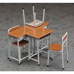 ハセガワ 【再生産】1/12 学校の机と椅子【FA01】プラモデル  返品種別B