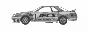 フジミ 1/24 インチアップシリーズ No.299 JECS スカイライン (スカイライン GT-R [BNR32 Gr.A仕様] )1992【ID-299】プラモデル  返品種