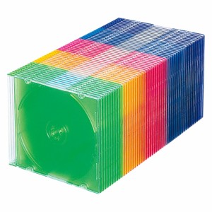 サンワサプライ FCD-PU50MXN2 Blu-ray・DVD・CDケース（スリムタイプ・50枚セット・5色ミックス）[FCDPU50MXN2] 返品種別A